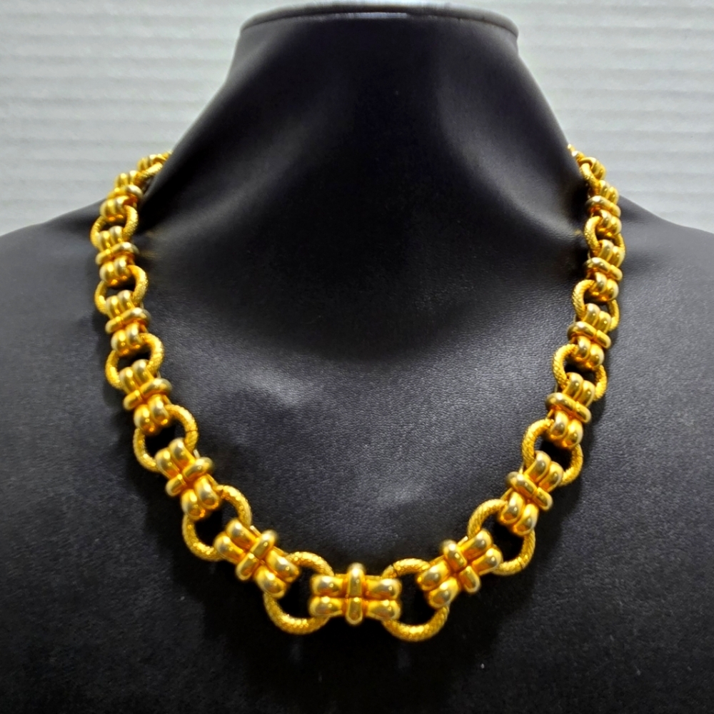 VINTAGE NAPIER GOLDTONE DOOR KNOCKER STATEMENT COLLAR NECKLACE